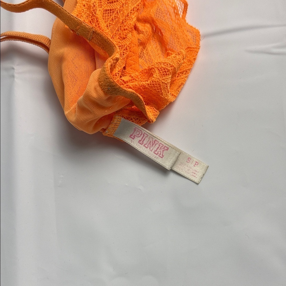 PINK Victoria's Secret Bright Orange Lace Camisole - Picture 4 of 4